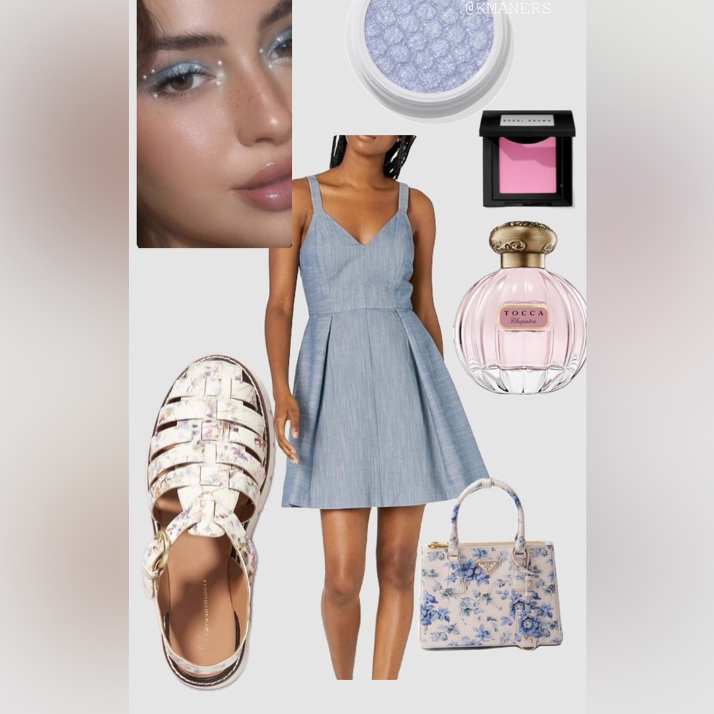 Elegant Blue Sleeveless Dress
